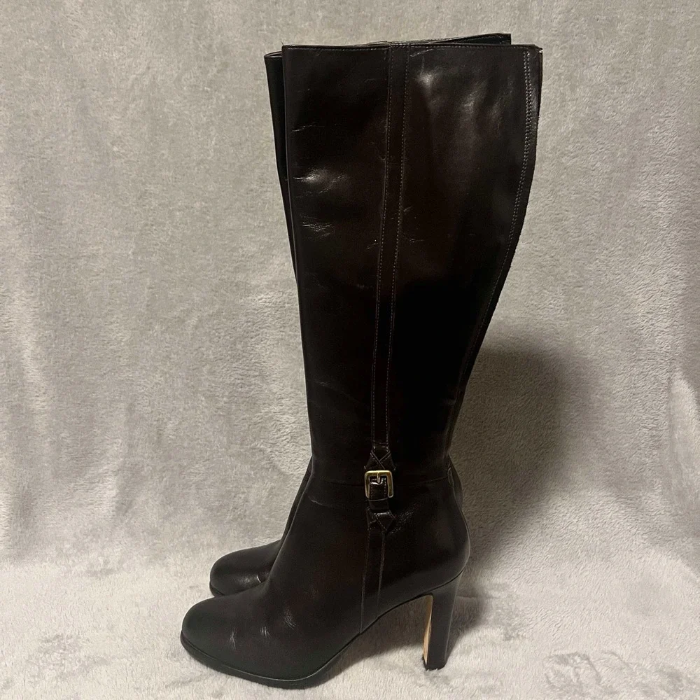LK Bennett London Brown Knee Boots‎ Uk 38 RRP £450 Genuine Leather Made Italy